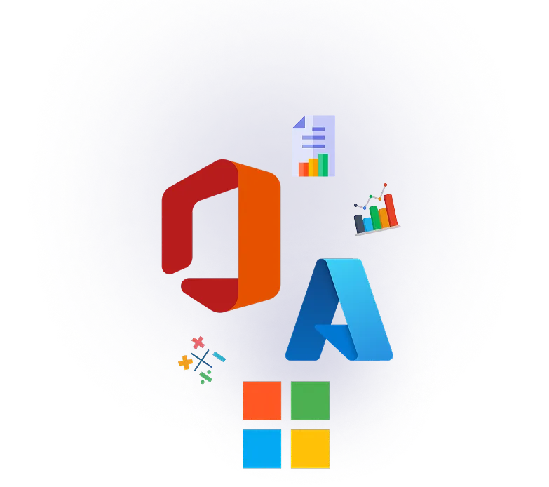 Logo de Office, Microsoft y Azure